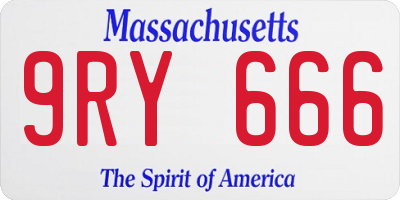 MA license plate 9RY666