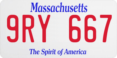 MA license plate 9RY667