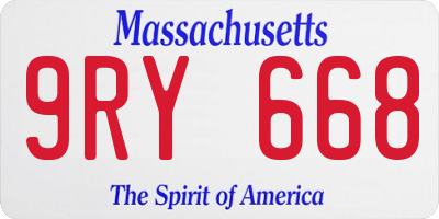 MA license plate 9RY668