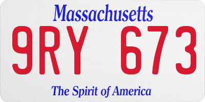 MA license plate 9RY673