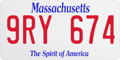 MA license plate 9RY674