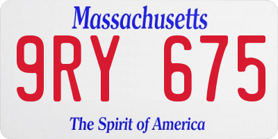 MA license plate 9RY675