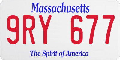 MA license plate 9RY677