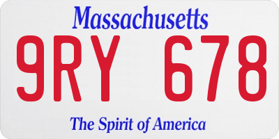 MA license plate 9RY678