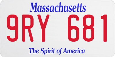 MA license plate 9RY681