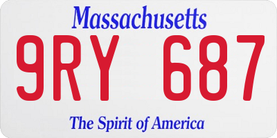 MA license plate 9RY687