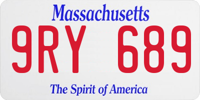MA license plate 9RY689