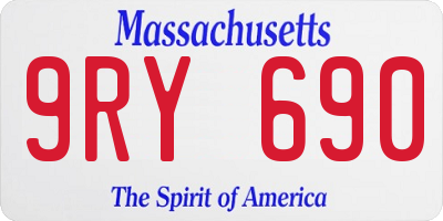 MA license plate 9RY690