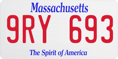 MA license plate 9RY693