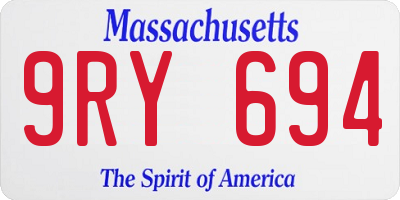 MA license plate 9RY694