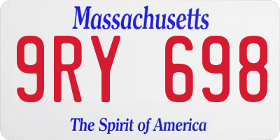MA license plate 9RY698