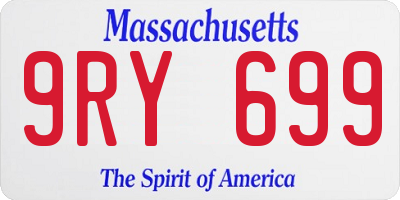 MA license plate 9RY699