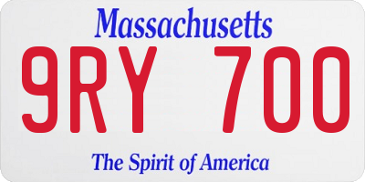 MA license plate 9RY700