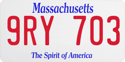 MA license plate 9RY703