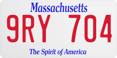 MA license plate 9RY704