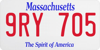MA license plate 9RY705