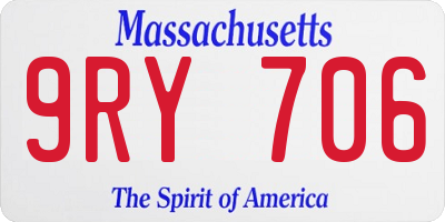 MA license plate 9RY706