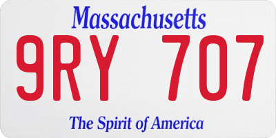MA license plate 9RY707