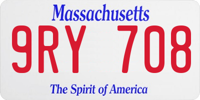 MA license plate 9RY708