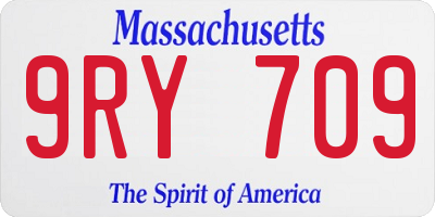 MA license plate 9RY709