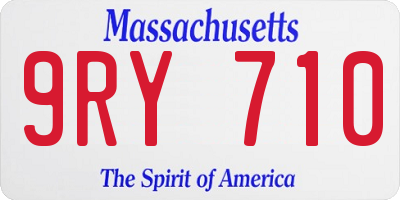MA license plate 9RY710