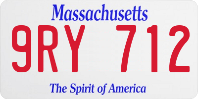 MA license plate 9RY712
