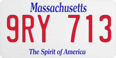 MA license plate 9RY713