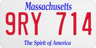 MA license plate 9RY714