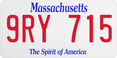 MA license plate 9RY715