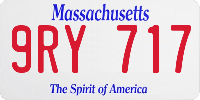 MA license plate 9RY717
