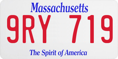 MA license plate 9RY719