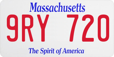 MA license plate 9RY720