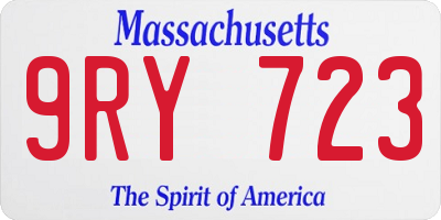 MA license plate 9RY723