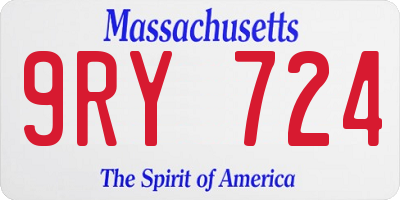 MA license plate 9RY724