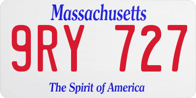 MA license plate 9RY727