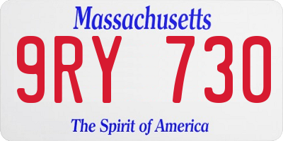 MA license plate 9RY730