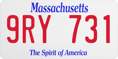 MA license plate 9RY731