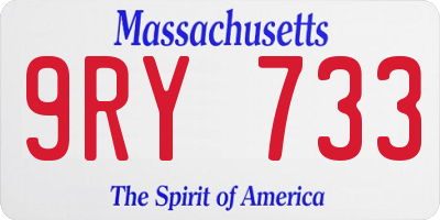 MA license plate 9RY733