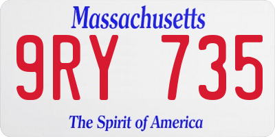 MA license plate 9RY735