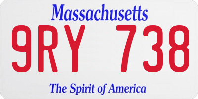 MA license plate 9RY738