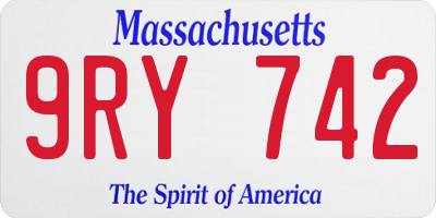 MA license plate 9RY742