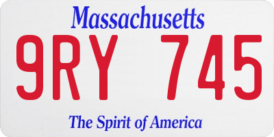 MA license plate 9RY745
