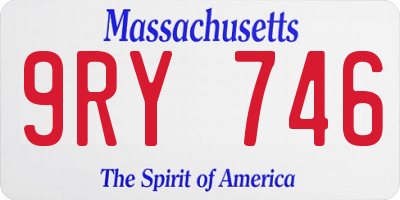 MA license plate 9RY746