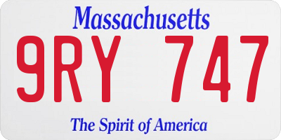 MA license plate 9RY747