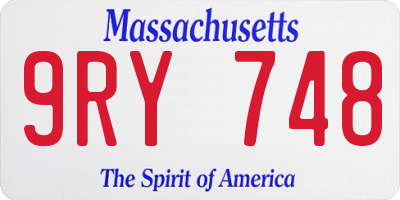 MA license plate 9RY748
