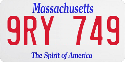 MA license plate 9RY749