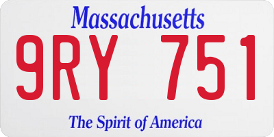 MA license plate 9RY751