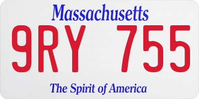 MA license plate 9RY755
