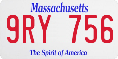 MA license plate 9RY756