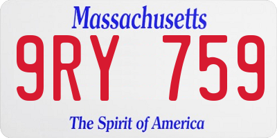 MA license plate 9RY759